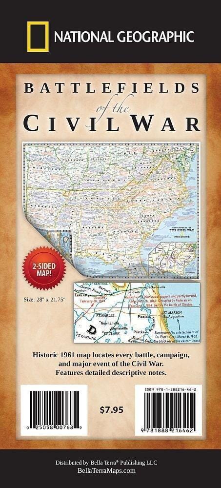 Map of the Battlefields of the Civil War | National Geographic, Bella Terra Publishing LLC