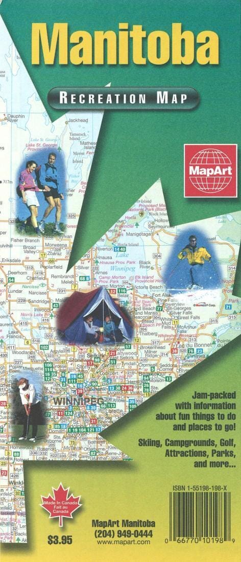 Manitoba Recreation Map | Canadian Cartographics Corporation - MapArt Corporation Road Map 