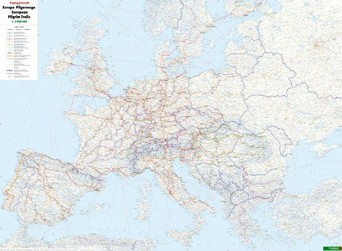 Carte des pèlerinages en Europe | Freytag & Berndt carte pliée Freytag & Berndt 