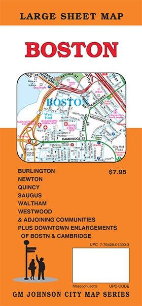 Boston, Massachusetts Street Map | GM Johnson carte pliée 