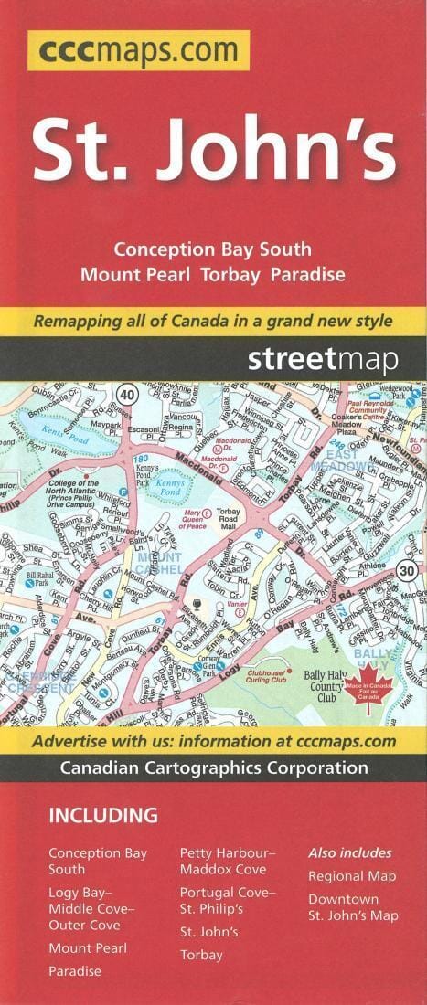 St. Johns - Newfoundland and Labrador Street Map | Canadian Cartographics Corporation Road Map 