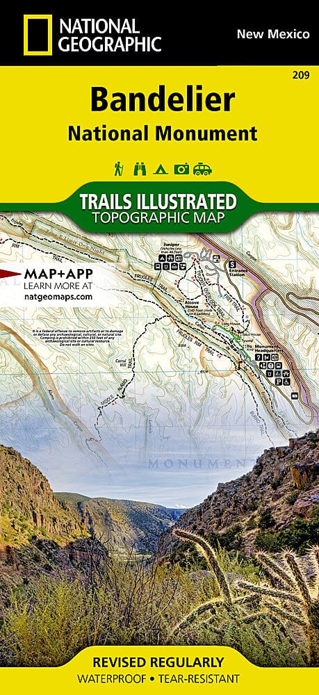Carte des sentiers de Bandelier National Monument (Nouveau Mexique), # 209 | National Geographic carte pliée National Geographic 