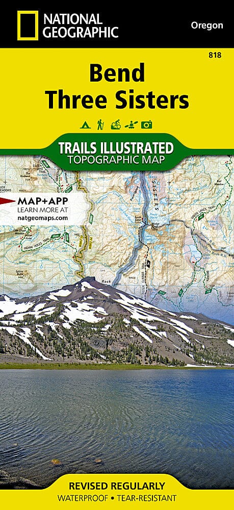 Carte des sentiers de Bend et Three Sisters (Oregon), # 818 | National Geographic carte pliée National Geographic 