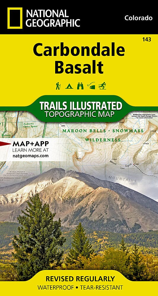 Carte des sentiers de Carbondale / Basalt (Colorado), # 143 | National Geographic carte pliée National Geographic 