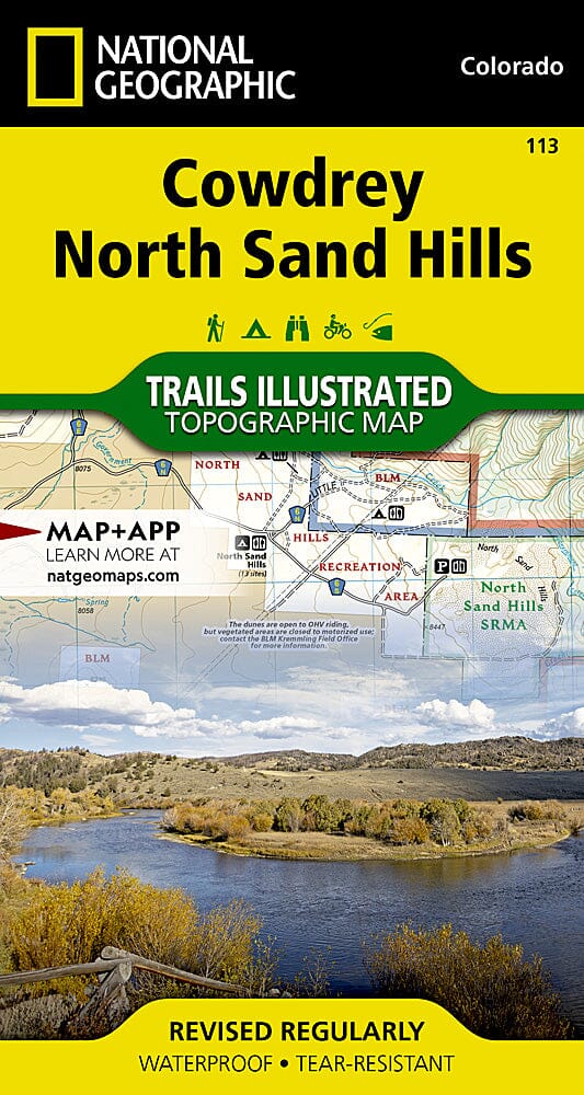 Carte des sentiers de Cowdrey / North Sand Hills (Colorado), # 113 | National Geographic carte pliée National Geographic 