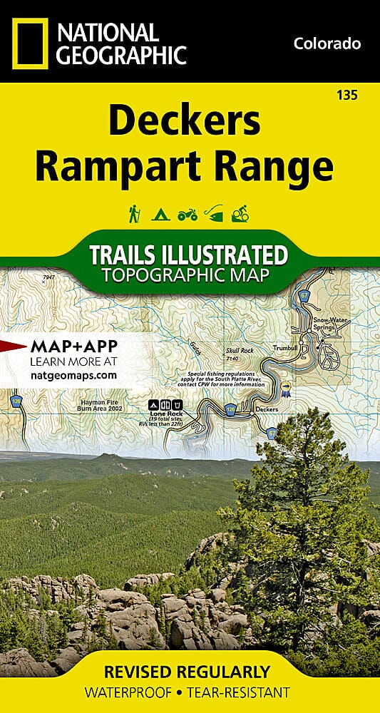 Carte des sentiers de Deckers / Rampart Range (Colorado), # 135 | National Geographic carte pliée National Geographic 