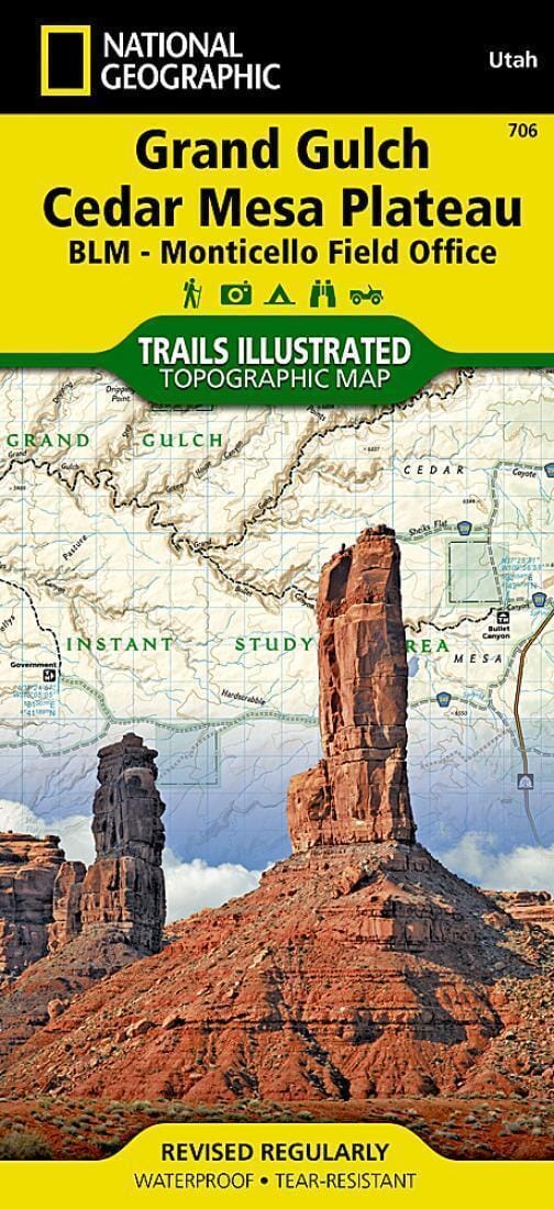 Trails map of Grand Gulch (Utah) - # 706 | National Geographic
