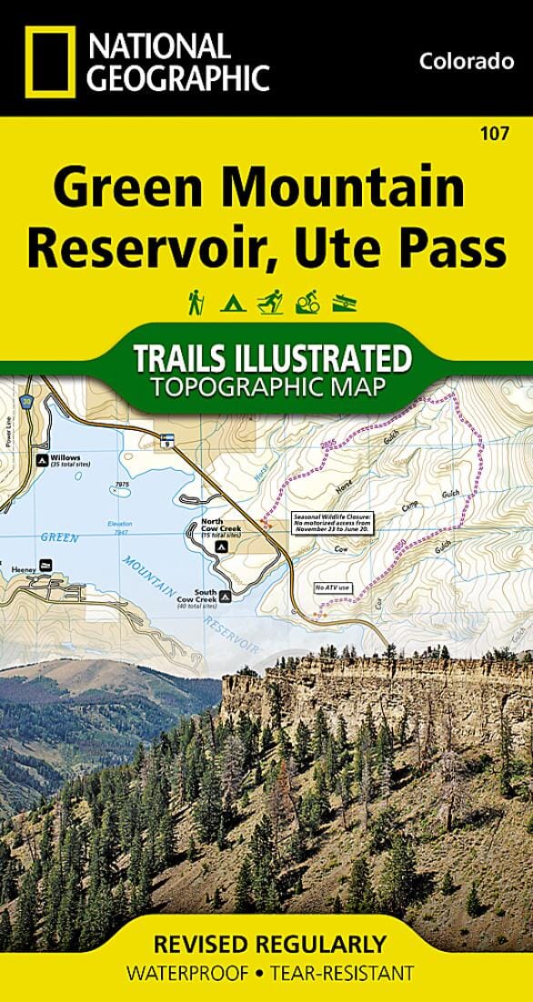 Carte des sentiers de Green Mountain Reservoir / Ute Pass (Colorado), # 107 | National Geographic carte pliée National Geographic 