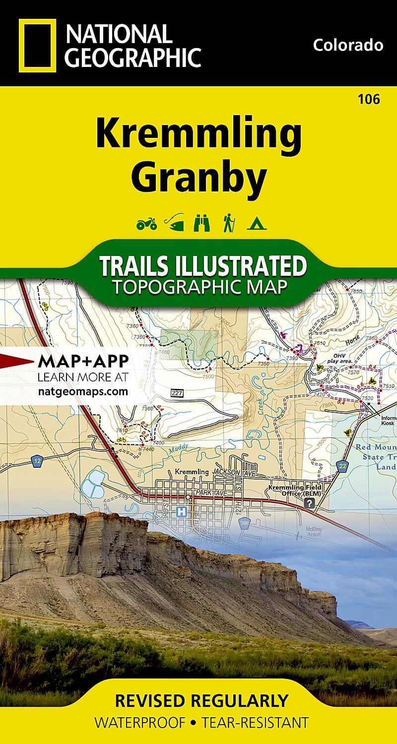 Carte des sentiers de Kremmling / Granby (Colorado), # 106 | National Geographic carte pliée National Geographic 
