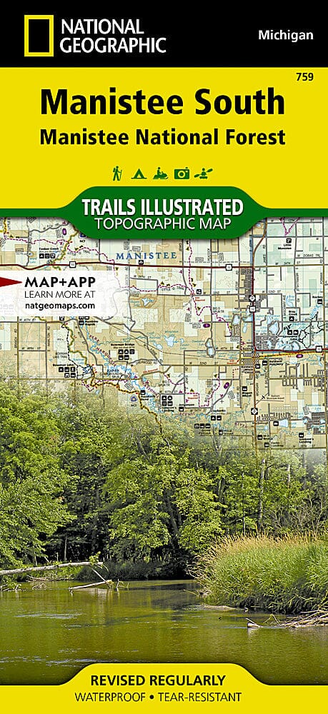 Carte des sentiers de la forêt nationale de South Manistee (Michigan), # 759 | National Geographic carte pliée National Geographic 