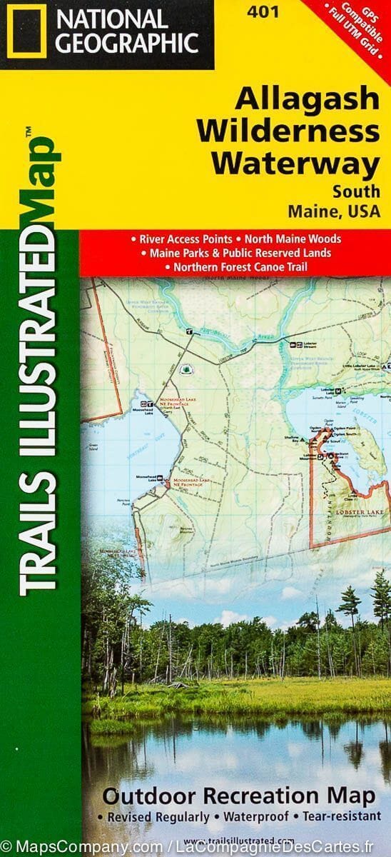 Trail Map of Allagash Wilderness Waterway - south (Maine) - # 321 | National Geographic