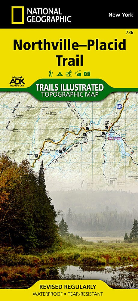 Carte des sentiers de Northville-Placid Trail (New York), # 736 | National Geographic carte pliée National Geographic 