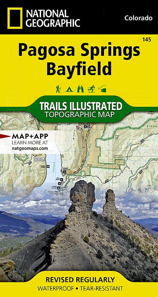 Carte des sentiers de Pagosa Springs / Bayfield (Colorado), # 145 | National Geographic carte pliée National Geographic 