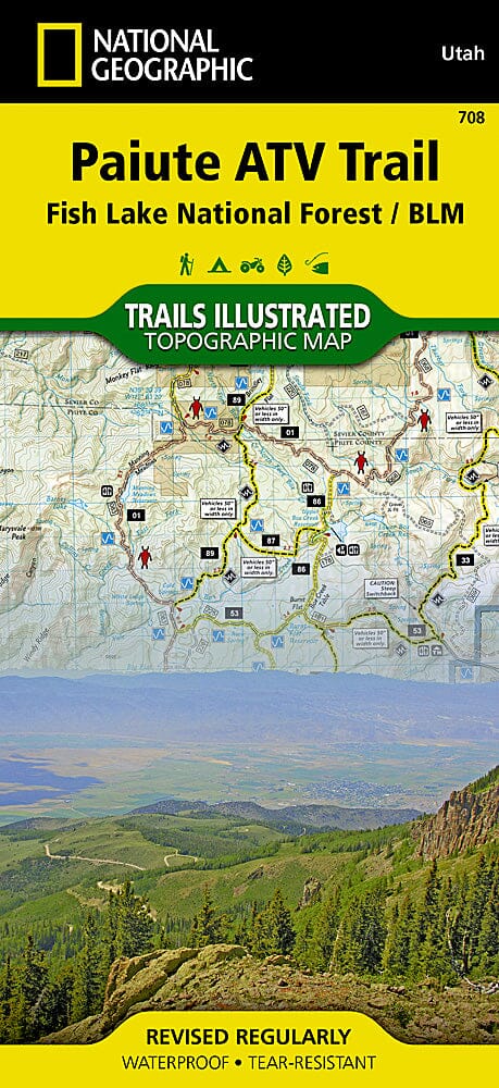 Carte des sentiers de Paiute ATV Trail, Fish Lake National Forest (Utah), # 708 | National Geographic carte pliée National Geographic 