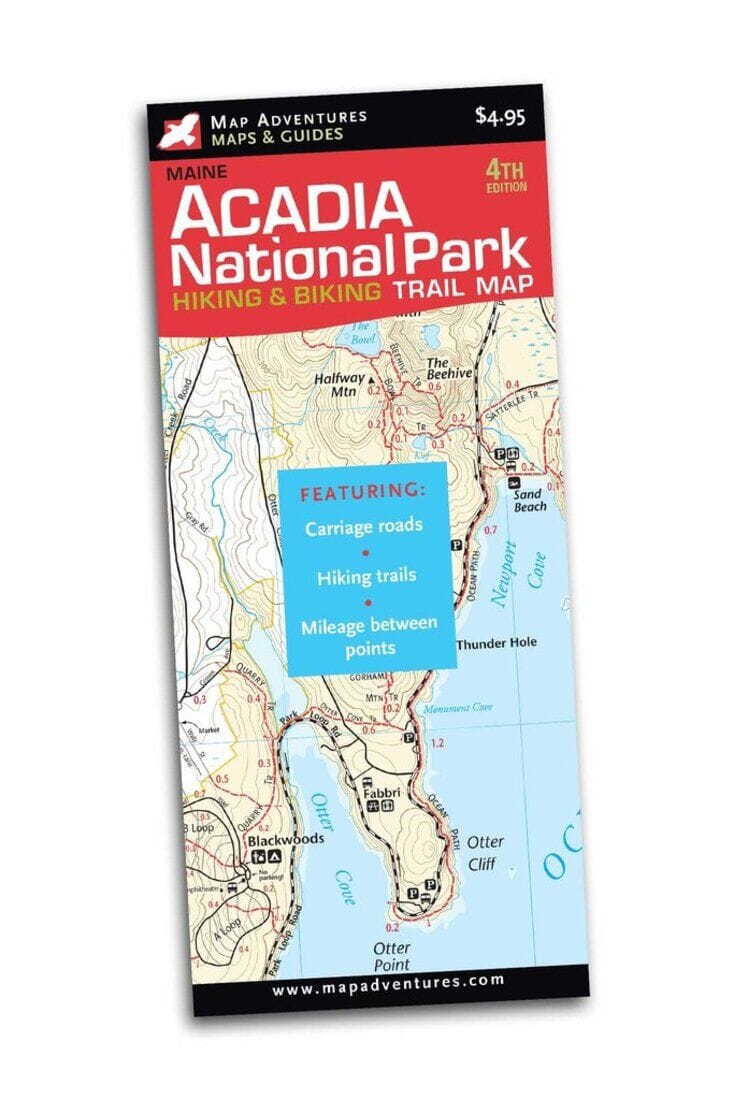 Acadia National Park Hiking & Biking Trail Map | Map Adventures carte pliée 