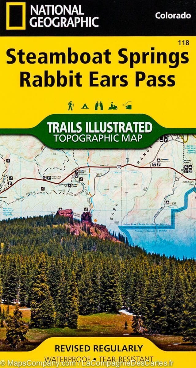 Trail Map of Steamboat Springs / Rabbit Ears Pass (Colorado) - #118 | National Geographic