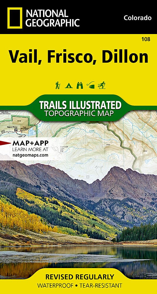 Carte des sentiers de Vail / Frisco / Dillon (Colorado), # 108 | National Geographic carte pliée National Geographic 