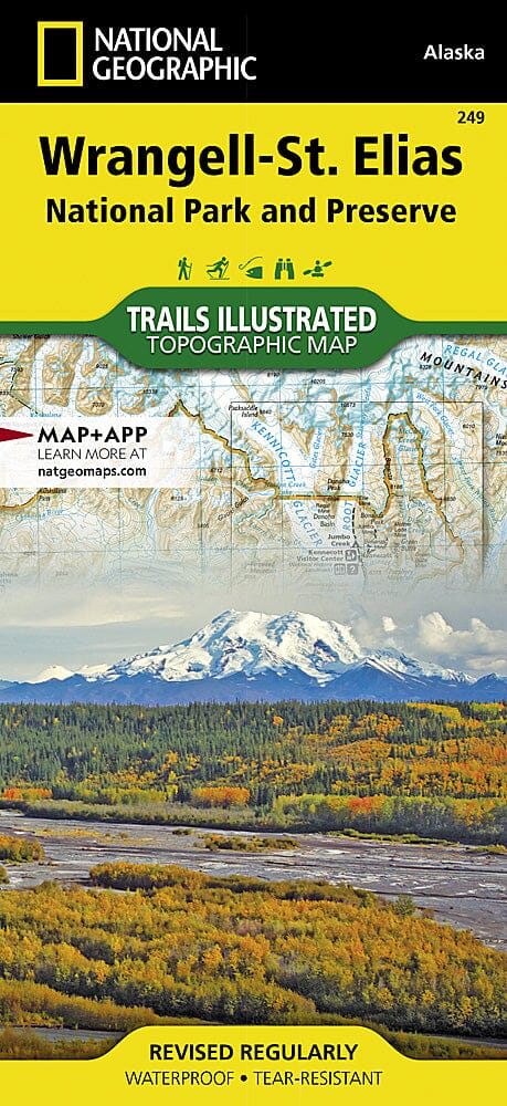 Carte des sentiers de Wrangell, parc national de St. Elias (Alaska), # 249 | National Geographic carte pliée National Geographic 