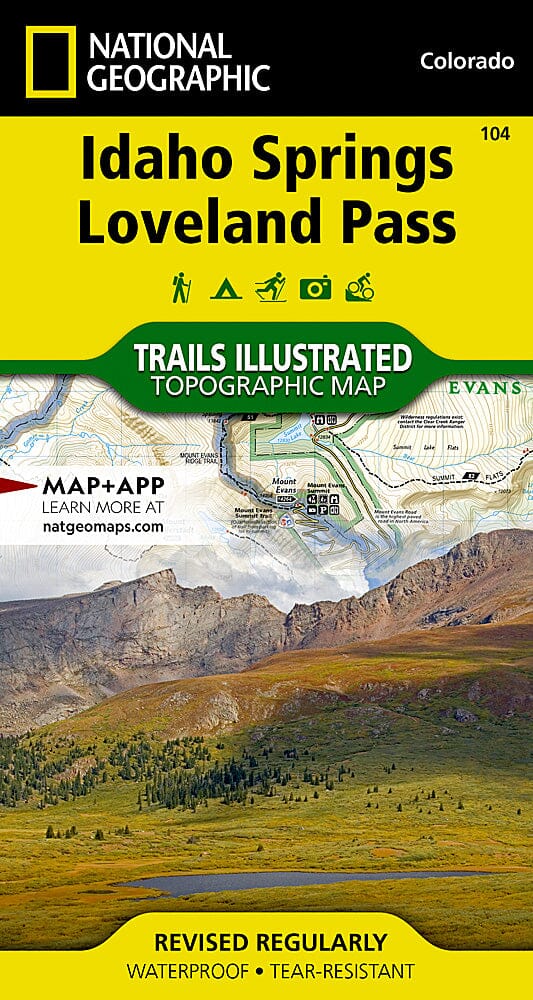 Carte des sentiers d'Indian Peaks / Gold Hill (Colorado), # 102 | National Geographic carte pliée National Geographic 
