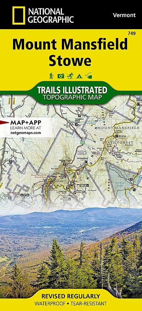Carte des sentiers du Mont Mansfield / Stowe (Vermont), # 749 | National Geographic carte pliée National Geographic 
