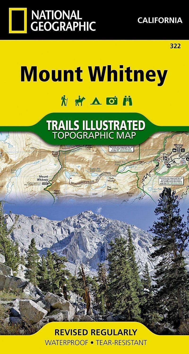 Trails map of Mount Whitney (California) - # 322 | National Geographic