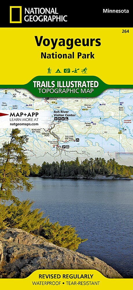 Carte des sentiers du parc national des Voyageurs (Minnesota), # 264 | National Geographic carte pliée National Geographic 