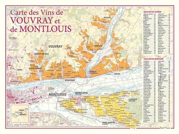 Carte des vins de Vouvray et de Montlouis carte pliée BENOIT FRANCE 