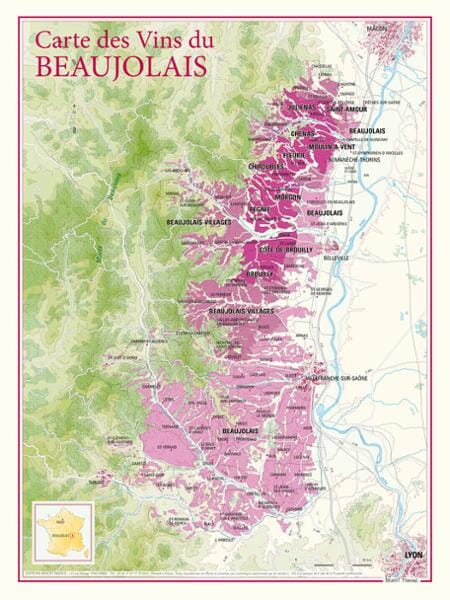 Beaujolais wine list | Benoit France – MapsCompany - Travel and hiking maps