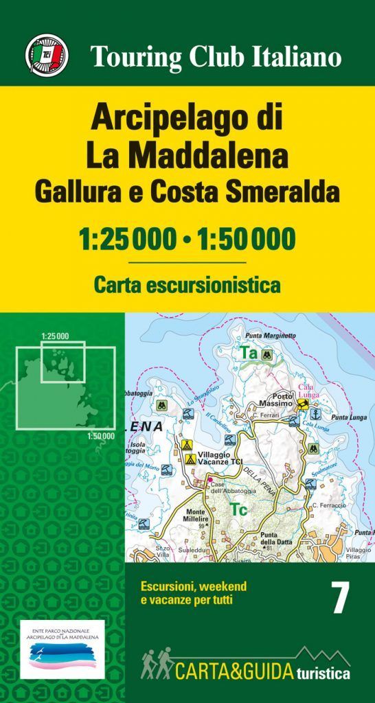 Carte détailée + guide - Archipel de la Maddalena (Sardaigne) | Touring Club Italiano carte pliée Touring 