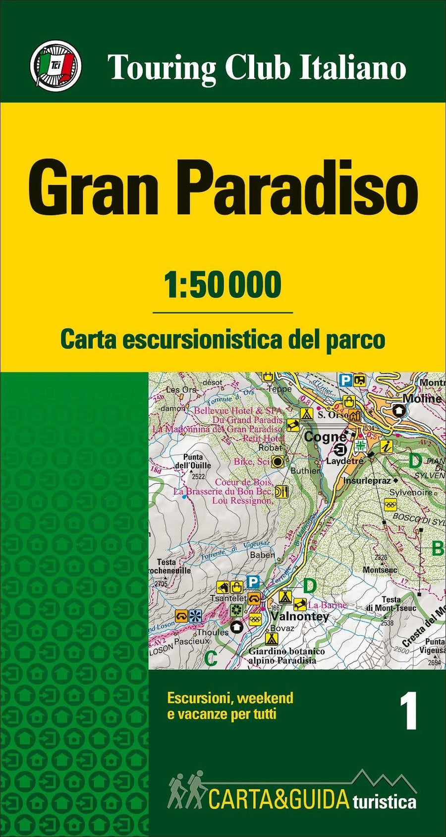 Carte détailée + guide - Parc national du Grand Paradis (Piémont, vallée d'Aoste) | Touring Club Italiano carte pliée Touring 