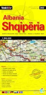 Carte détaillée - Albanie (yellow map), n° 302 | Vektor carte pliée Vektor 