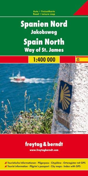 Carte détaillée du nord de l'Espagne (spéciale pèlerinage de St Jacques) | Freytag &amp; Berndt - La Compagnie des Cartes