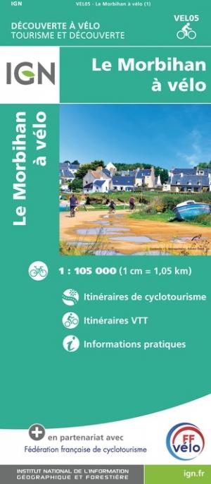 Carte détaillée - Le Morbihan à vélo | IGN carte pliée IGN 