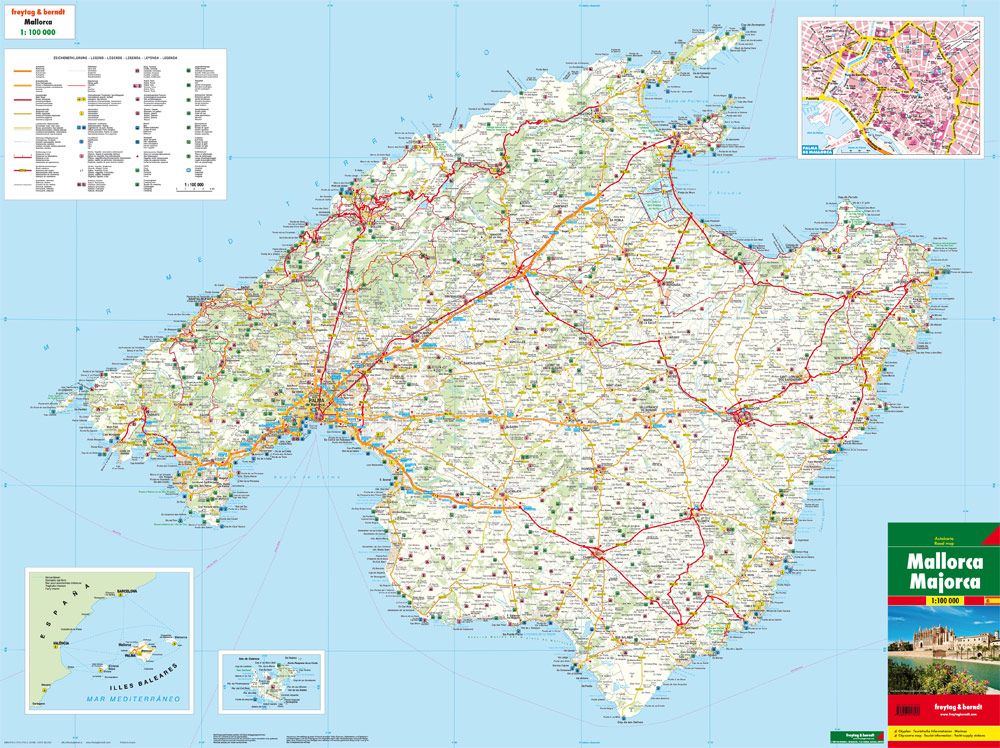 Carte détaillée - Majorque | Freytag & Berndt carte pliée Freytag & Berndt 