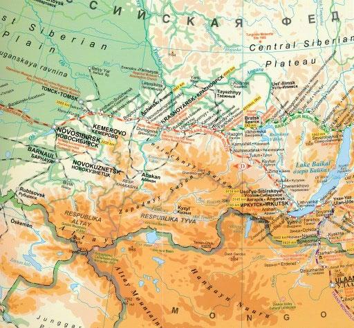 Carte ferrovière - Trans-Siberian Railway | Gizi Map carte pliée Gizi Map 
