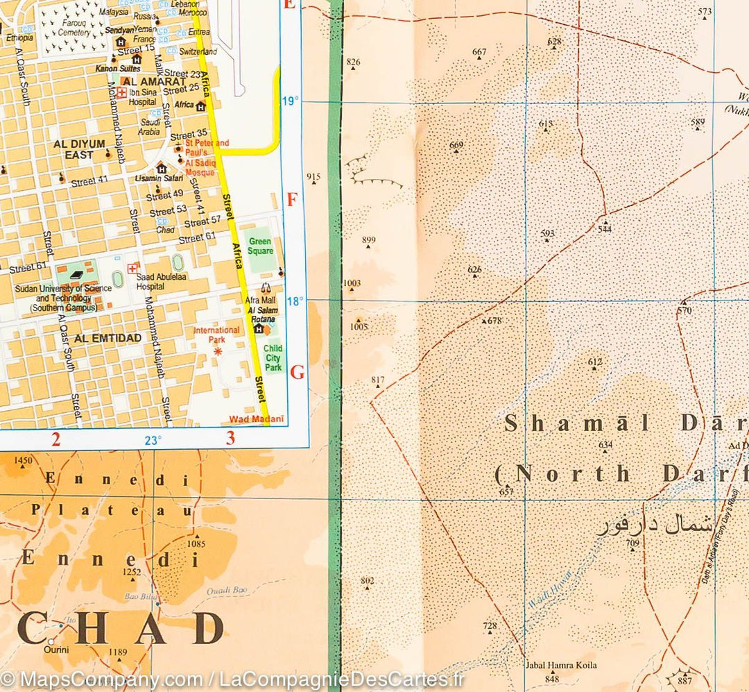 Carte géographique - Soudan & sud-Soudan | Gizi Map carte pliée Gizi Map 