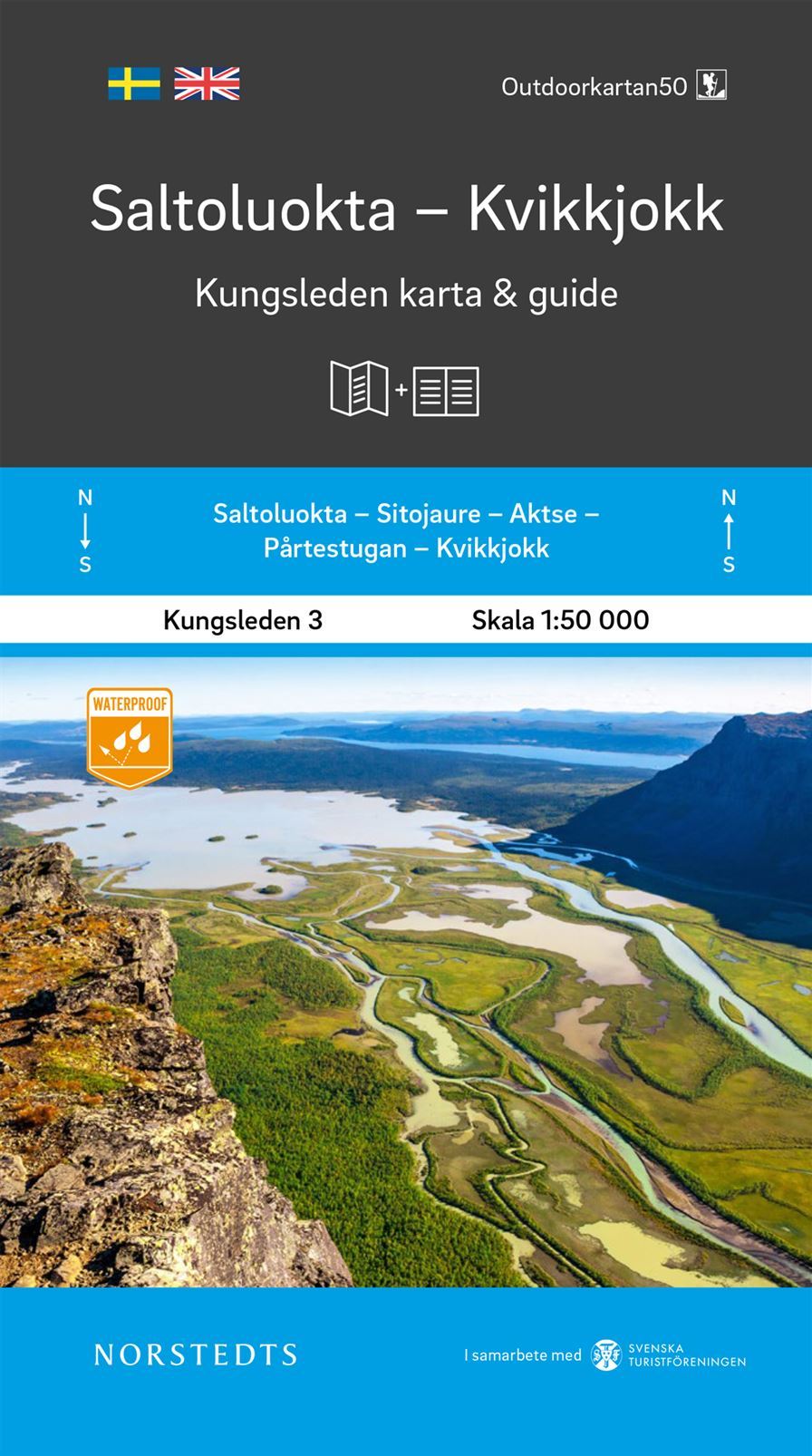 Carte & guide du Kungsleden n° 3 - Saltoluokta - Kvikkjokk (Suède) | Norstedts carte pliée Norstedts 