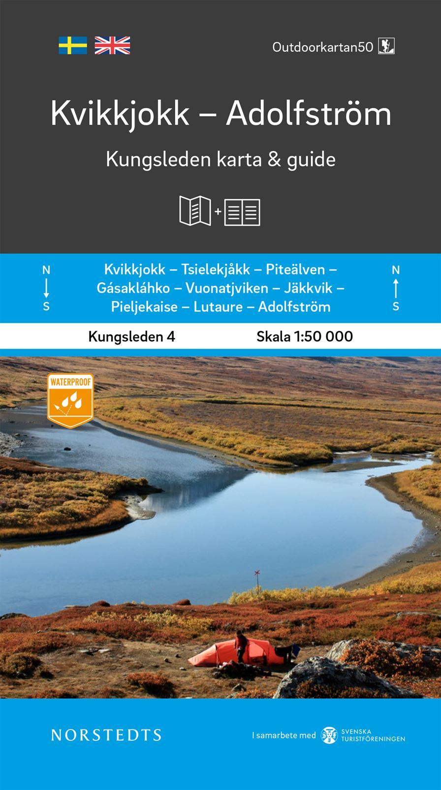 Carte & guide du Kungsleden n° 4 - Kvikkjokk - Adolfström (Suède) | Norstedts carte pliée Norstedts 