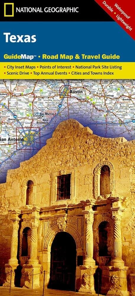 Carte guide du Texas | National Geographic carte pliée National Geographic 