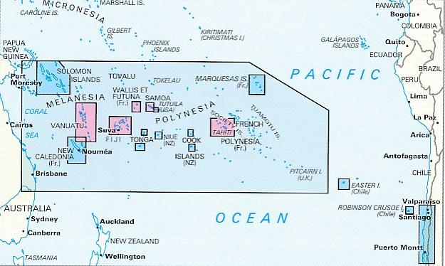 Carte imperméable - Iles du Pacifique Sud | Nelles Map carte pliée Nelles Verlag 