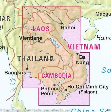 Carte détaillée du Vietnam, Laos & Cambodge | Nelles Map - La Compagnie des Cartes