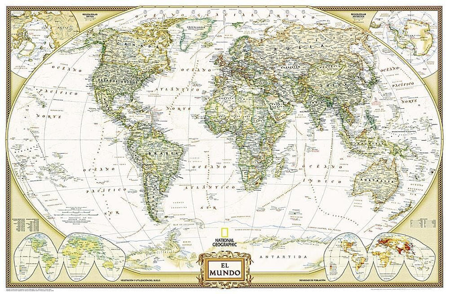2005 World Executive Spanish Map Wall Map 