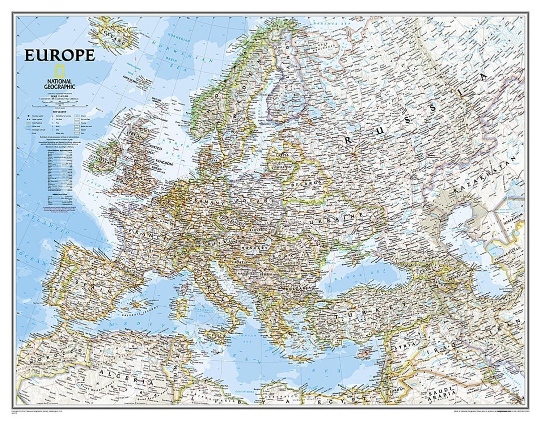 Europe, Classic, Enlarged and Sleeved by National Geographic Maps