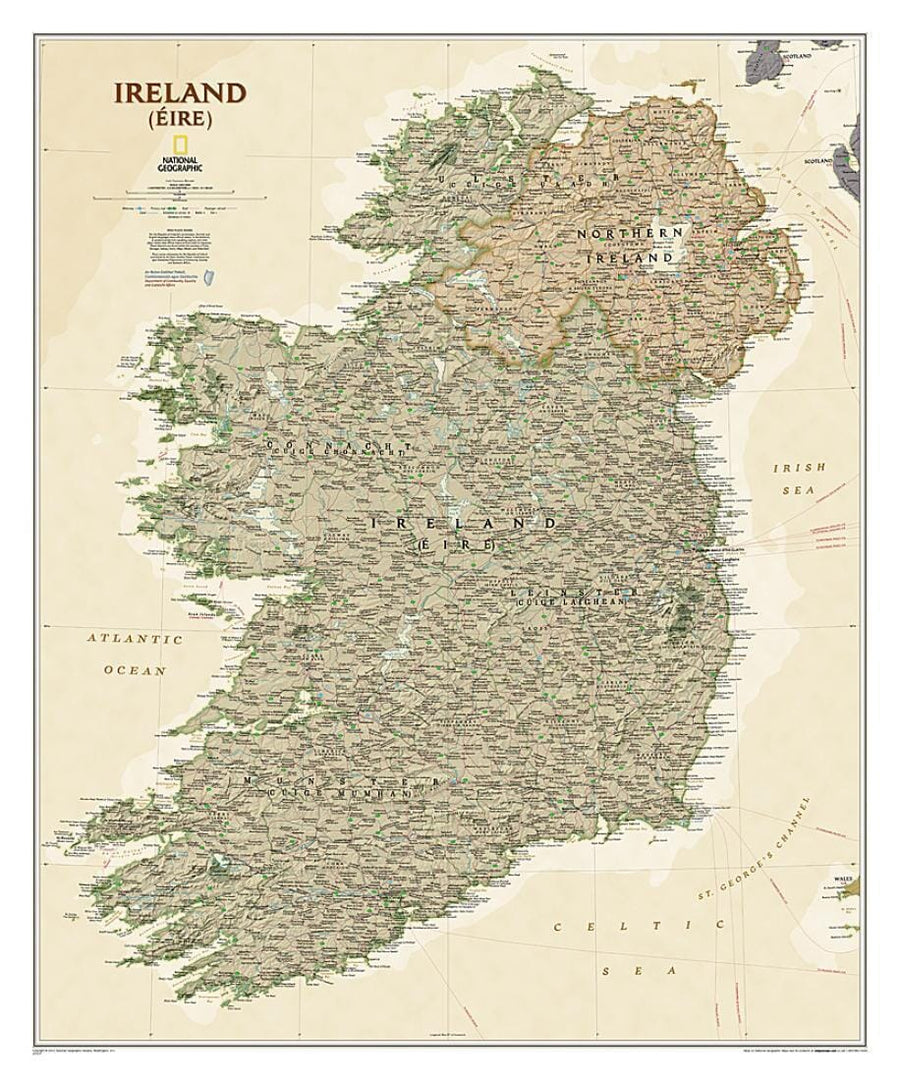 Ireland, Executive, Sleeved by National Geographic Maps