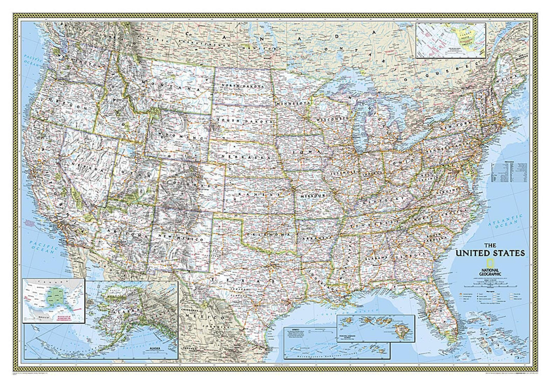 United States, Classic, Enlarged and Sleeved by National Geographic Maps