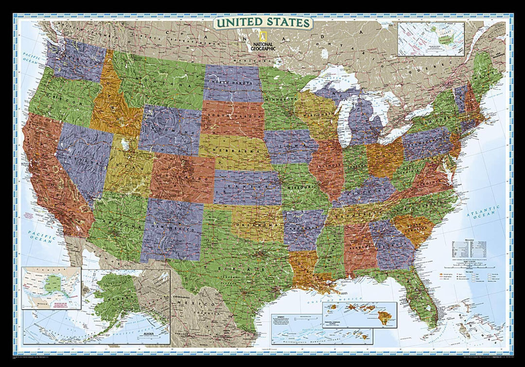 United States, Decorator, Sleeved by National Geographic Maps