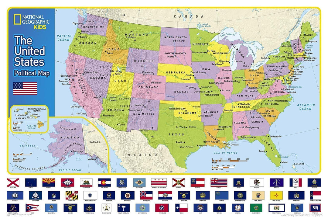 The United States for Kids, Boxed, National Geographic Reference Map by National Geographic Maps