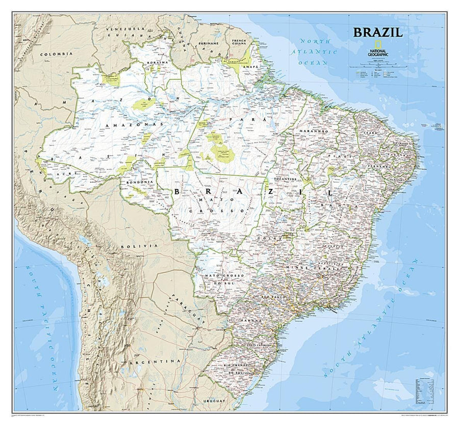 Brazil, Classic, Sleeved by National Geographic Maps