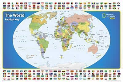 Wall map of The World for Kids (Poster-Sized, Boxed) | National Geographic