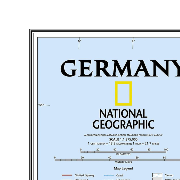 Carte murale (en anglais) - Allemagne - 60 x 76 cm | National Geographic carte murale petit tube National Geographic 